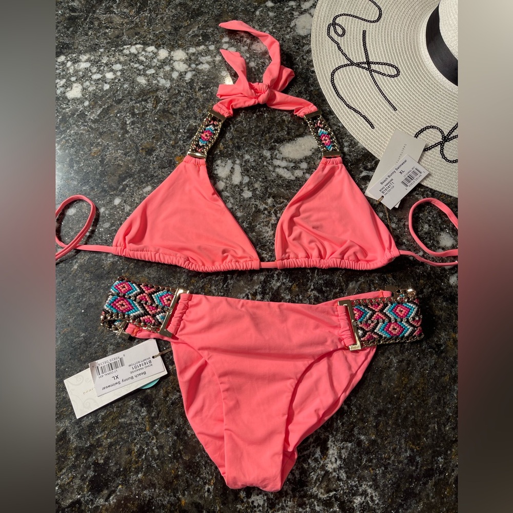 NWT Boho Paradise beach bunny bikini XL set